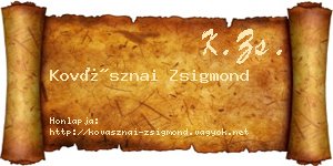 Kovásznai Zsigmond névjegykártya