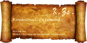 Kovásznai Zsigmond névjegykártya