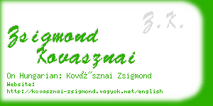 zsigmond kovasznai business card